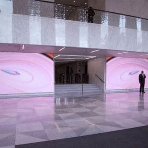 Chicago’s Aon Center Lobby Gets Creative With Chicago-Themed Visuals On Two Billboard-Sized Indoor Nanolumens® LED Displays